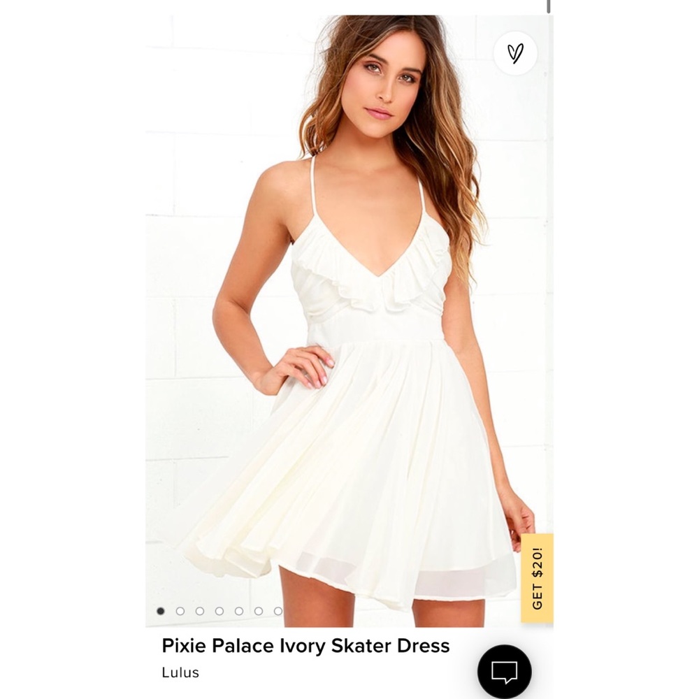 Lulu’s pixie palace ivory white skater dress
